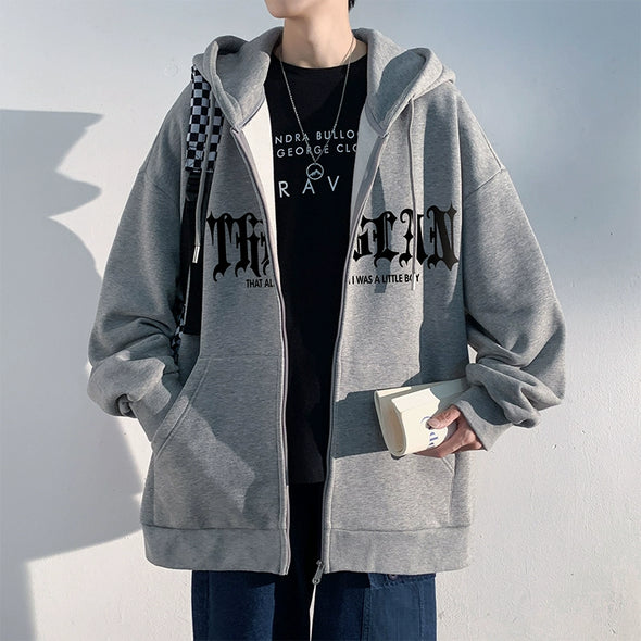 American Retro Hooded Cardigan Sweatshirt