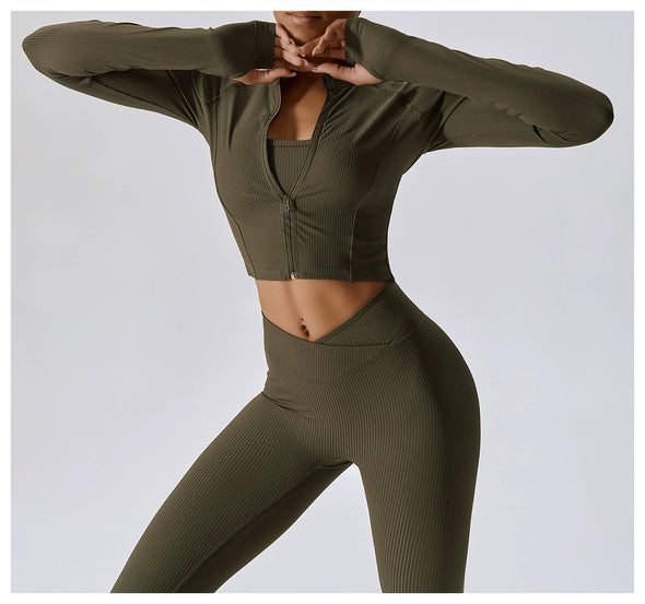 Thread-Zip Casual Sports Yoga Jacket