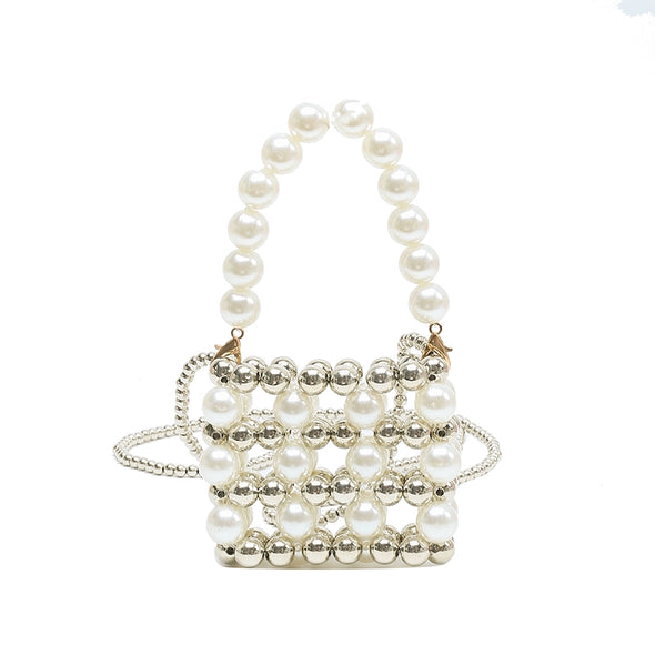 Mini Niche Style Pearl Chain Coin Purse for Women