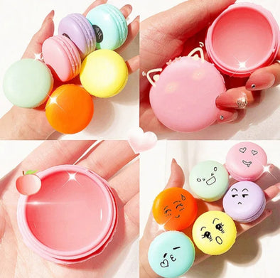 3 Mini multi Cupcake shape lip balm Smooth moist fruit.