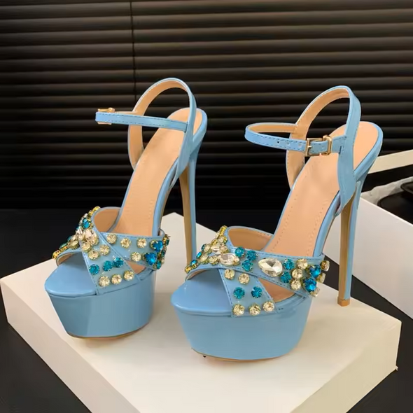 Luxurious Stone-Embellished Heels